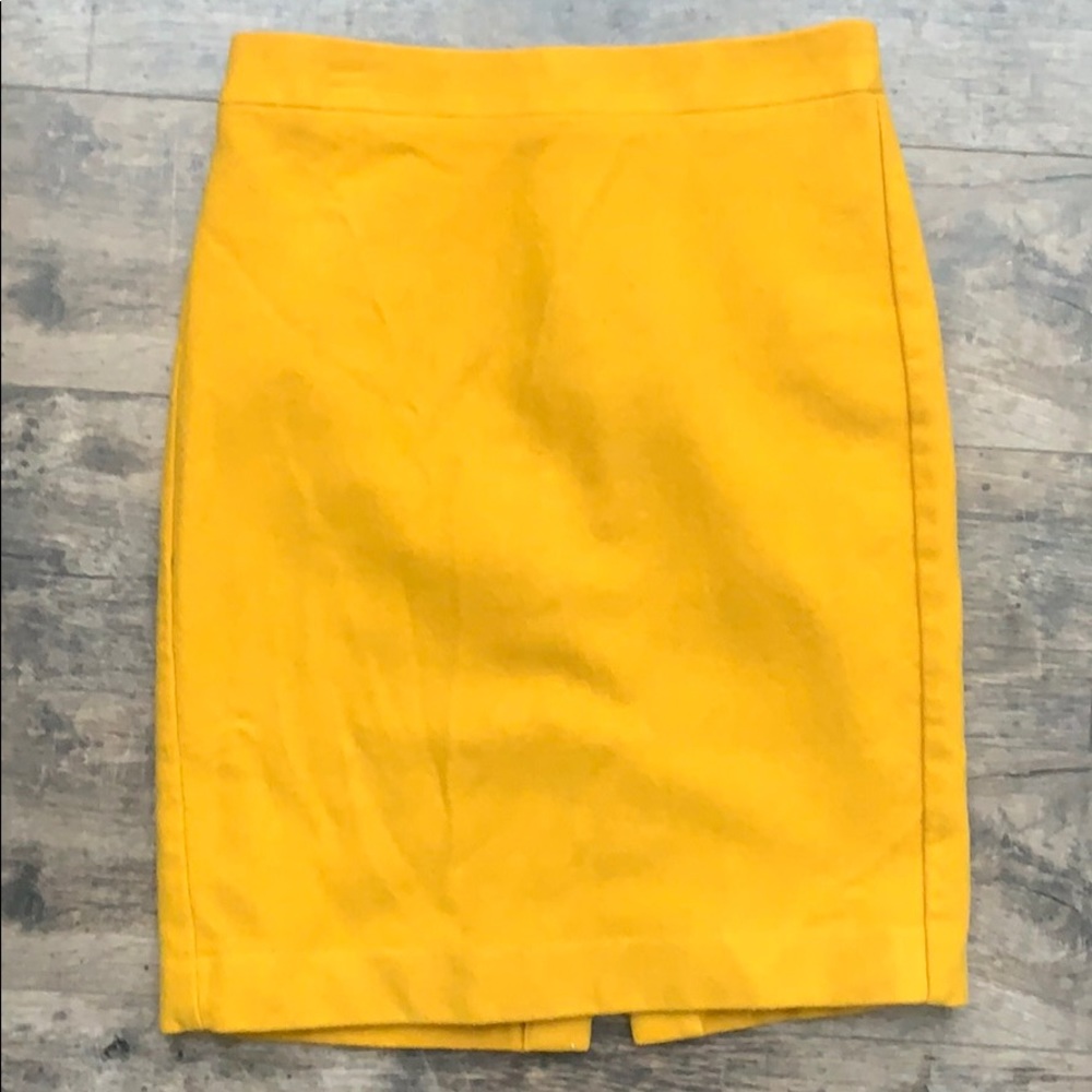 Mustard J Crew Pencil Skirt Size 0